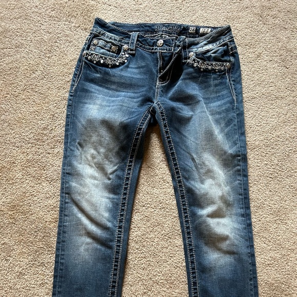 Miss me jeans size 28. Capris with bling accents. - Picture 2 of 4